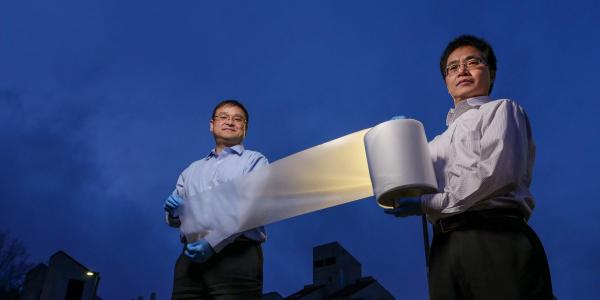 Yang and Yin with roll of cooling material