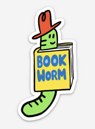 Book Worm Sticker