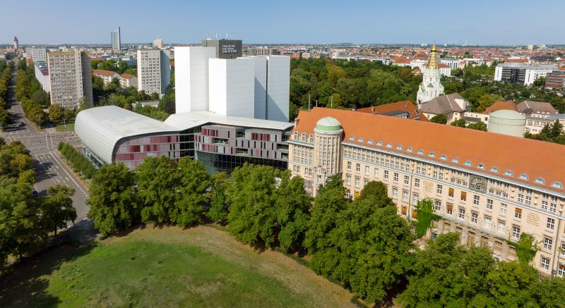 Drohnenaufnahme der Deutschen Nationalbibliothek, 2022