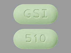 Pill GSI 510 is Genvoya cobicistat 150 mg / elvitegravir 150 mg / emtricitabine 200 mg / tenofovir alafenamide 10 mg