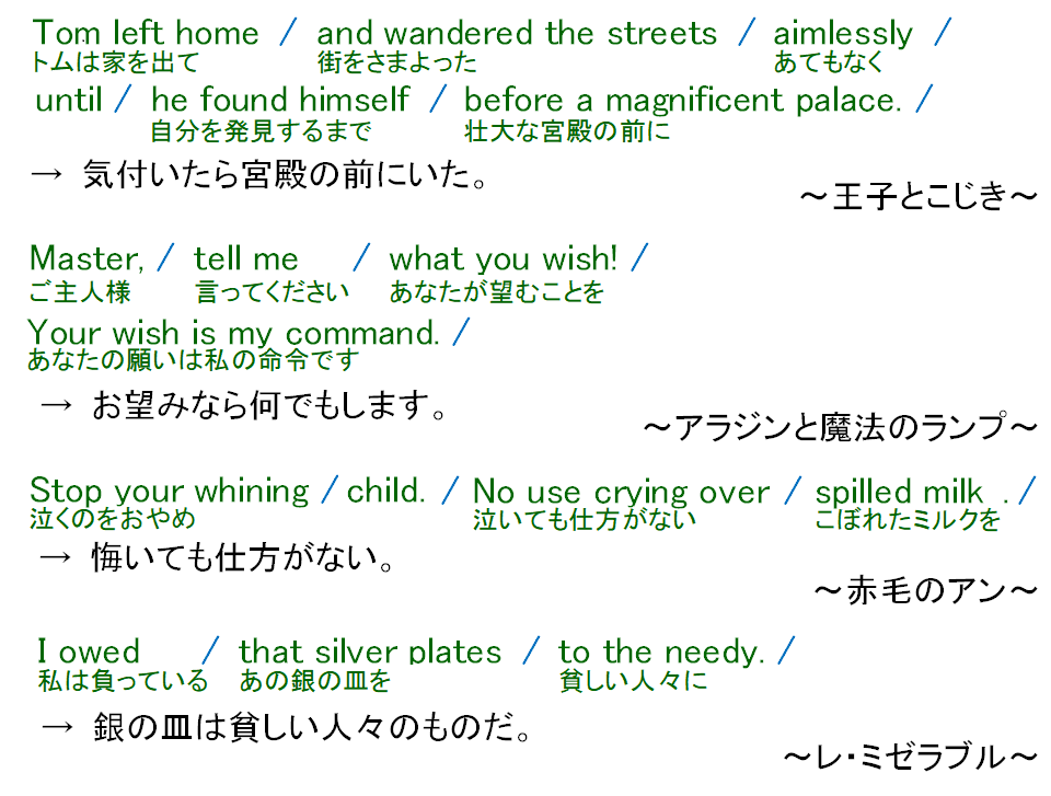 英語的な表現に慣れる（コメント）