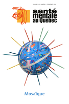 Couverture du numéro 'Mosaïque' de la revue 'Santé mentale au Québec'