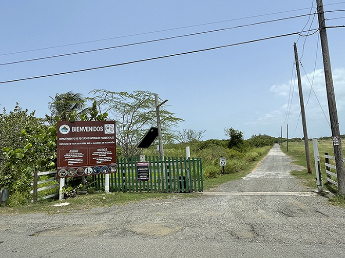 Entrance to the Almeda Wildlife Refuge in Cabo Rojo.
