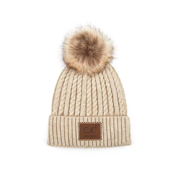 Hat - Winter Beanie CC. - Beige-hotRAGS.com