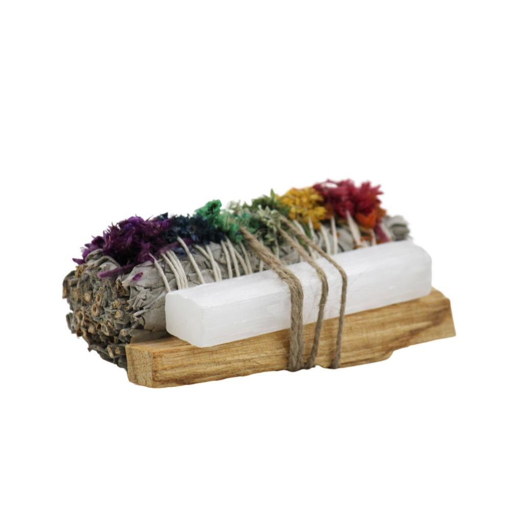 Sage - Smudge & Crystal Cleansing Bundle - Chakra Sage, Selenite-hotRAGS.com