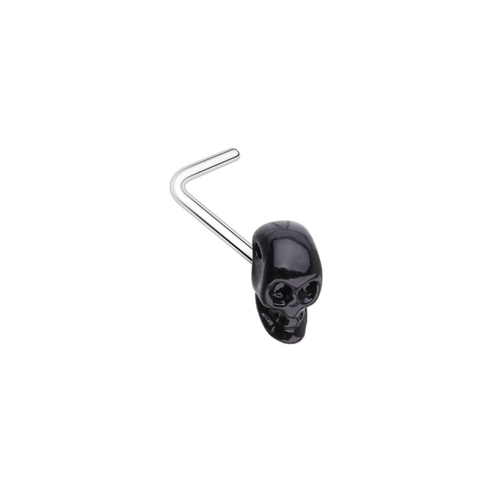 NOSE - L SHAPE SKULL - 3D BLACK-hotRAGS.com