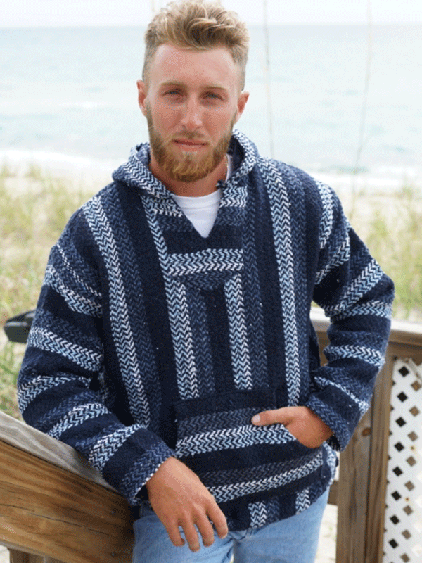 Navy Earth Tone Baja Joe Hoodie-hotRAGS.com