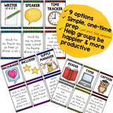 Group Work Role Cards ... Make Cooperative Learning More Productive & Fun!