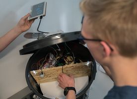 Schüler präsentiert Projekt mit dem Raspberry Pi