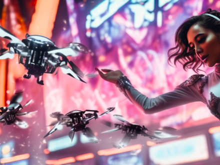 women-dancing-with-drones-in-a-theater-neon-ambiance-abstract-black-oil-gear-mecha-detailed-acry