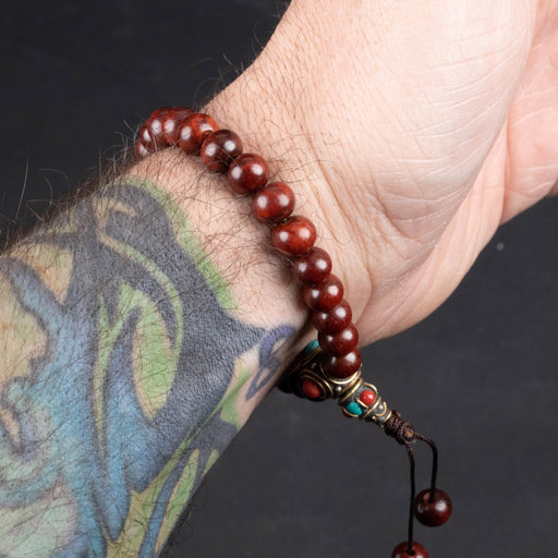 Rosewood 7mm with Guru Bead Bracelet - InnerVision Crystals