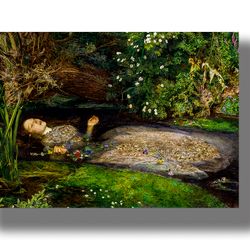 john everett millais. ophelia. painting in the pre-raphaelite style. classics of world painting. drowned dead girl. 44.