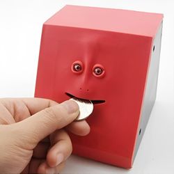 face-shaped coin saving box