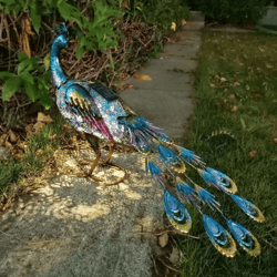 solar powered peacock garden statue