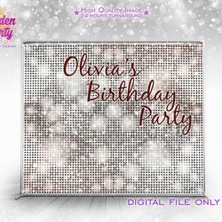 sequin shimmer backdrop, sequin shimmer wall, rose silver backdrop