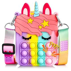 unicorn pop it purse fidget purse popper