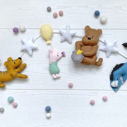 classic winnie the pooh garland classic winnie the pooh nursery decor baby shower gift disney baby mobile mom to be gift