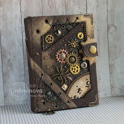 spider journal a6 steampunk notebook for dad for men science gift insect "lost in gears" for him diary spider lover gift