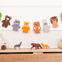 woodland nursery, felt animals, nursery garland, woodland animals, playroom decor, nursery wall hanging, felt garland