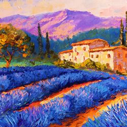 tuscany lavender fields art - digital file that you will download