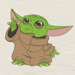 baby yoda embroidery design 3 sizes reading pillow-instant d0wnl0ad