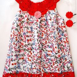 girl casual dress, toddler summer dress, rustic flower girl dress, cotton sundress, little girl dress, floral kids dress