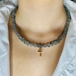 grey ice-stone necklace