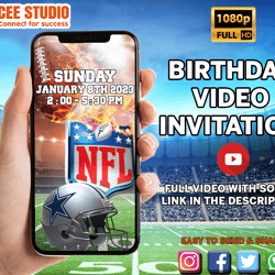 nfl invitation, nfl video invitation, party, birthday, nfl ,birthday party, nfl birthday party, sports, football