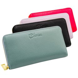 clarisa chic large leather quarter - zip wallet