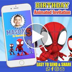 marvel's spidey and his amazing friends birthday video invitation