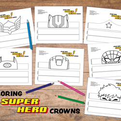 superhero crowns, superhero masks, hero masks, superhero party, spiderman, batman, hulk, iron man, thor, black panther