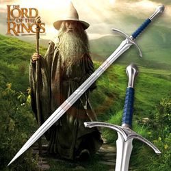 glamdring sword lord of the rings gandalf sword lotr scabbard plaque replica, viking sword, gift for him, handmade sword