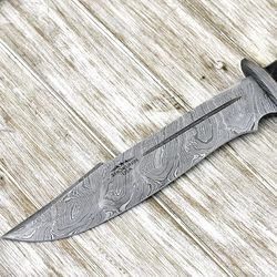 12 inches handmade custom damascus steel micarta wood handle jungle knife