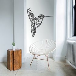 hummingbird geometric polygonal modern wall art