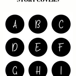 36  english alphabet instagram highlight covers. black and white letters social media icons. instagram highlight
