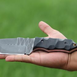 custom handmade fixed blade survival skinner small pocket hunting knife with sheath & micarta sheath handle | tactical |