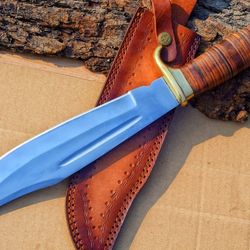 custom handmade crocodile dundee bowie knife d2 steel mirror polished blade survival knife hunting bowie knife