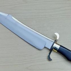 18 inches custom hand forged spring steel bowie knife with leather sheath