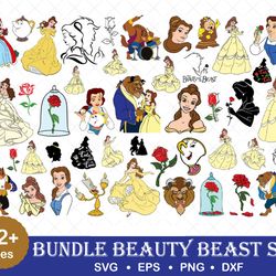 beauty and beast bundle svg, belle png clipart bundle, beauty and the beast svg, instant digital download