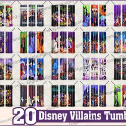 bundle disney villains tumbler svg png