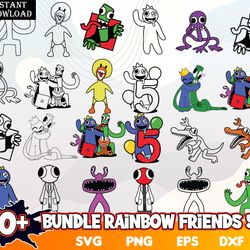 mega bundle rainbow friends svg, rainbow friends png, sublimation, transfer, digital download, vector illustration