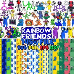 mega bundle rainbow friends svg, rainbow friends png, sublimation, transfer, digital download, vector illustration