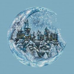 pdf pattern cross stitch magic castle fantasy moon embroidery instant digital download