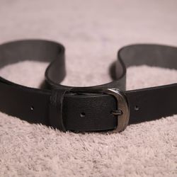 black belt for mens with sleek silver buckle