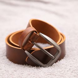 cow brown pure leather belt