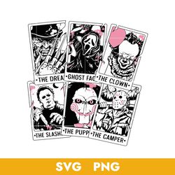 horror friends tarot card svg, horror characters tarot card svg, halloween svg, png bb04072340