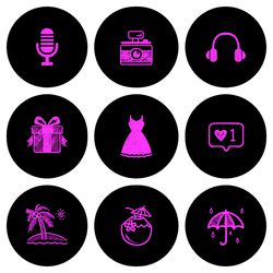 72 lifestyle instagram highlight icons.black instagram highlights images.  black and pink instagram highlights icons.