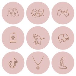 72 lifestyle instagram highlight icons.pink instagram highlights images.  pink and gold instagram highlights icons.