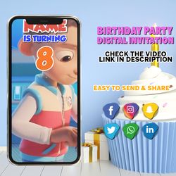 "paw patrol birthday invitation, paw patrol birthday invite, paw patrol video invitation, animated invitation