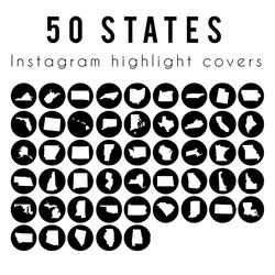 50 states instagram highlight icons. travel instagram highlights images. black and white instagram highlight covers.